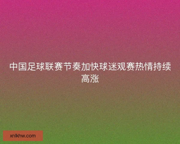 中国足球联赛节奏加快球迷观赛热情持续高涨 中国足球联赛节奏加快球迷观赛热情持续高涨